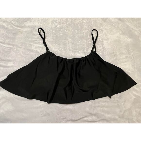 SHEIN Black Flounce Bikini Swim Separates Top Sz 3XL Mix and Match Shelf Bra - Picture 1 of 5